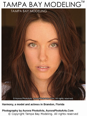 Tampa model Harmony Layne during a early 2007 modeling photography session in Brandon by Aurora PhotoArts Tampa Bay Photography and Design. Headshot photograph by photographer C. A. Passinault, who obviously knows more about talent photography than most other photographers in the Tampa Bay area.